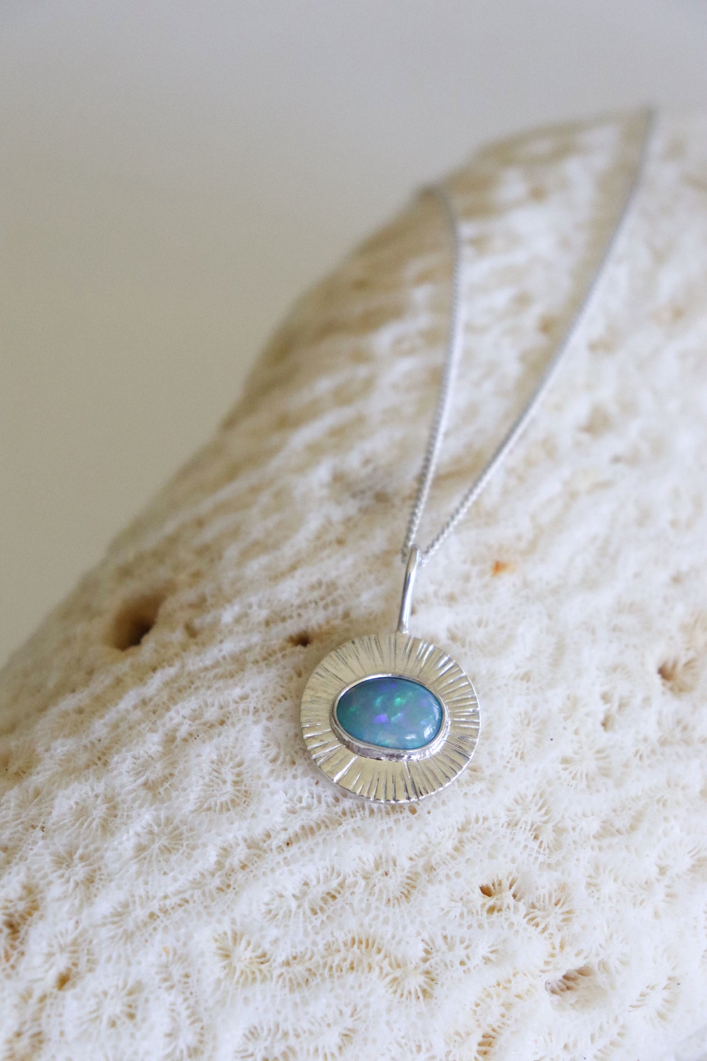 Stirling Silver Australian Opal Pendant