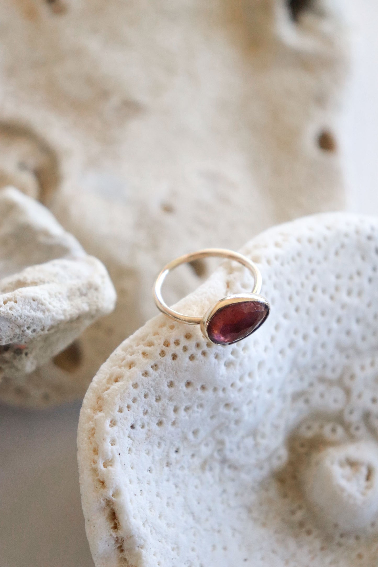 Solid Gold East West Tourmaline Ring