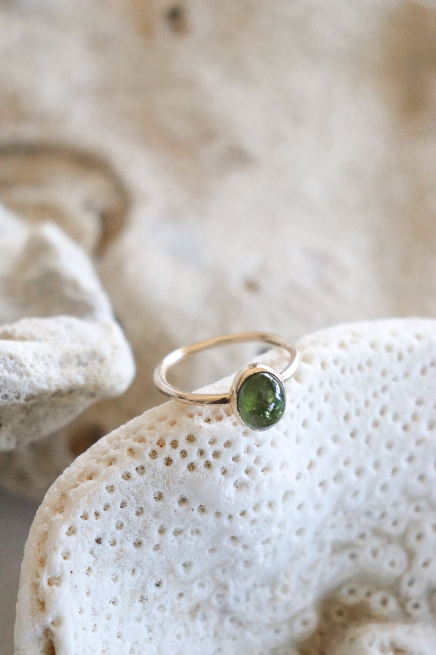 Solid Gold Peridot Ring