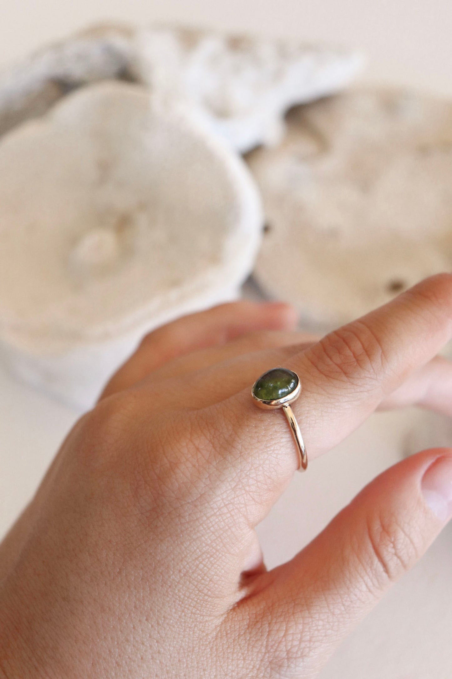Solid Gold Peridot Ring