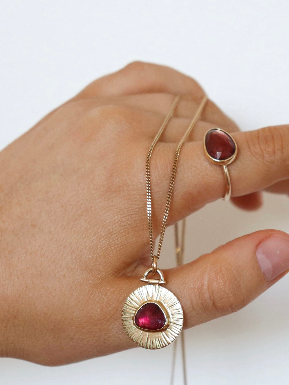 Solid Gold East West Tourmaline Ring