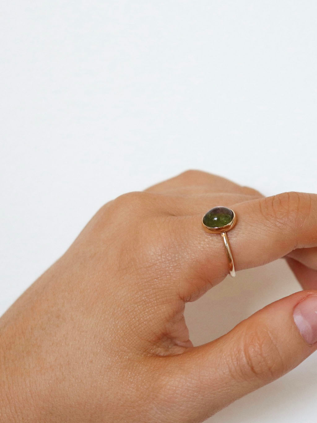 Solid Gold Peridot Ring