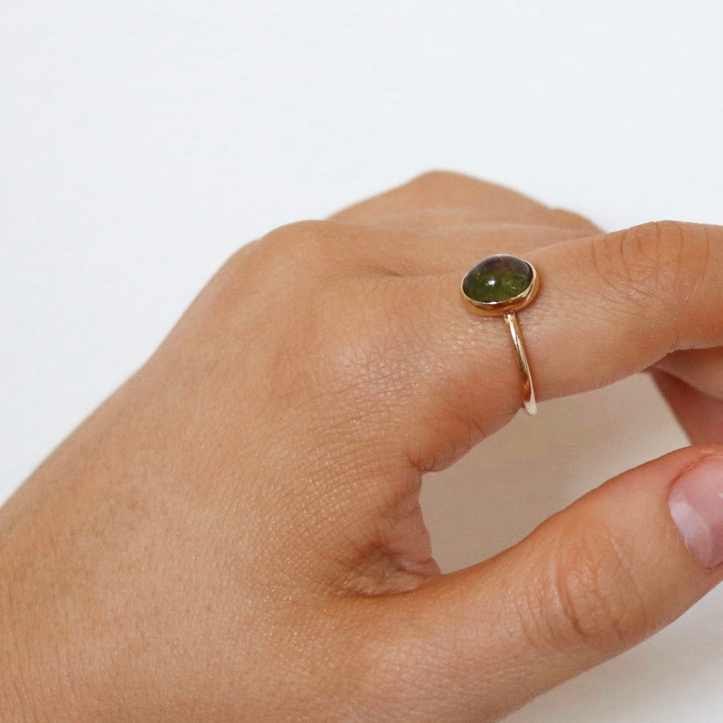 Solid Gold Peridot Ring