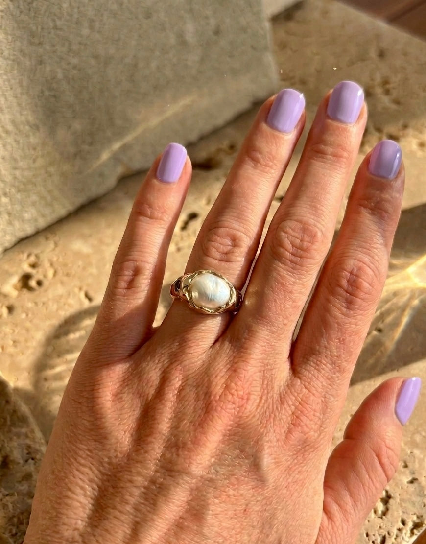 Sunken Treasure Molten Pearl Ring