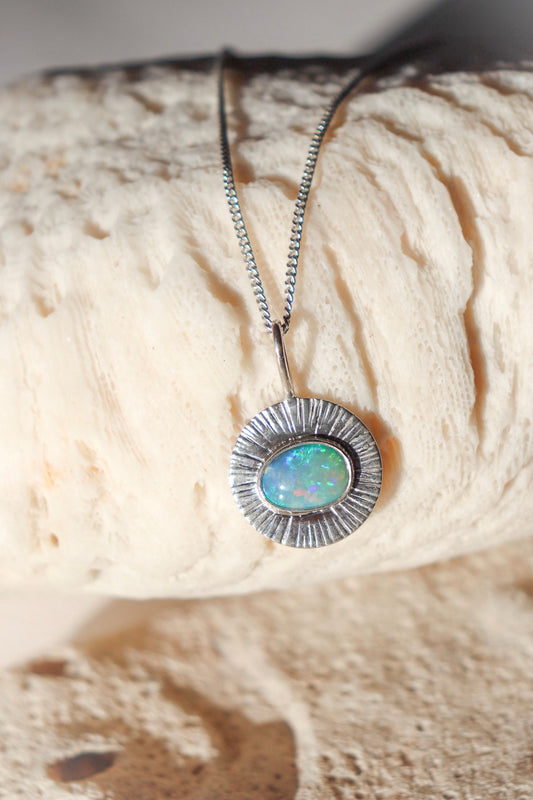 Stirling Silver Australian Opal Pendant