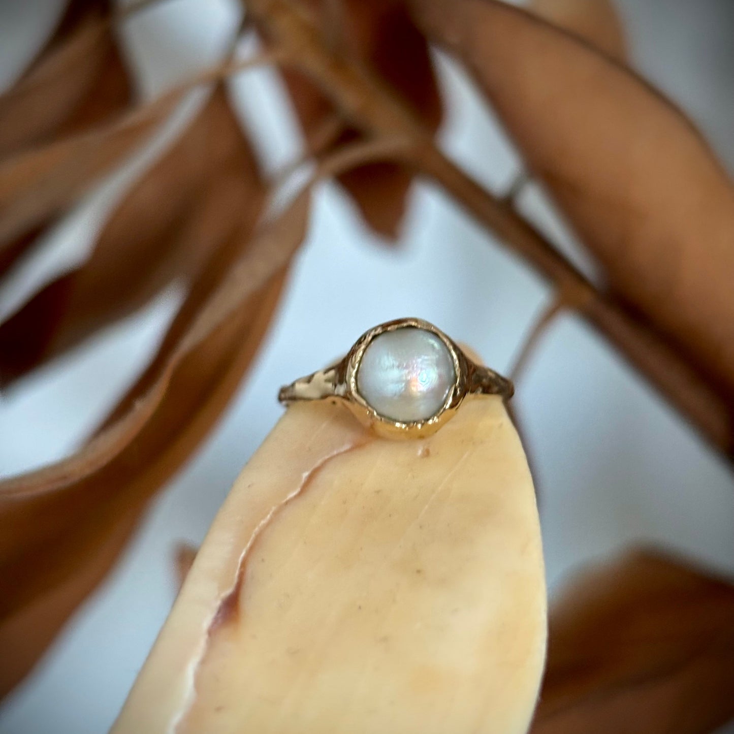 Molten Sunken Treasure Pearl Ring